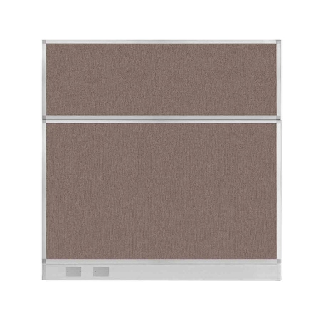 Versare Hush Panel Configurable Cubicle Partition 6' x 6' Latte Fabric w/ Cable Channel 1856342